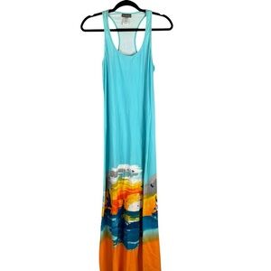 Tommy Bahama Turquoise Beach Print Maxi Dress size Small